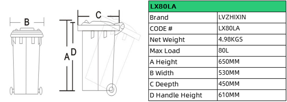 80L Top Selling Apartment Classified Dustbin