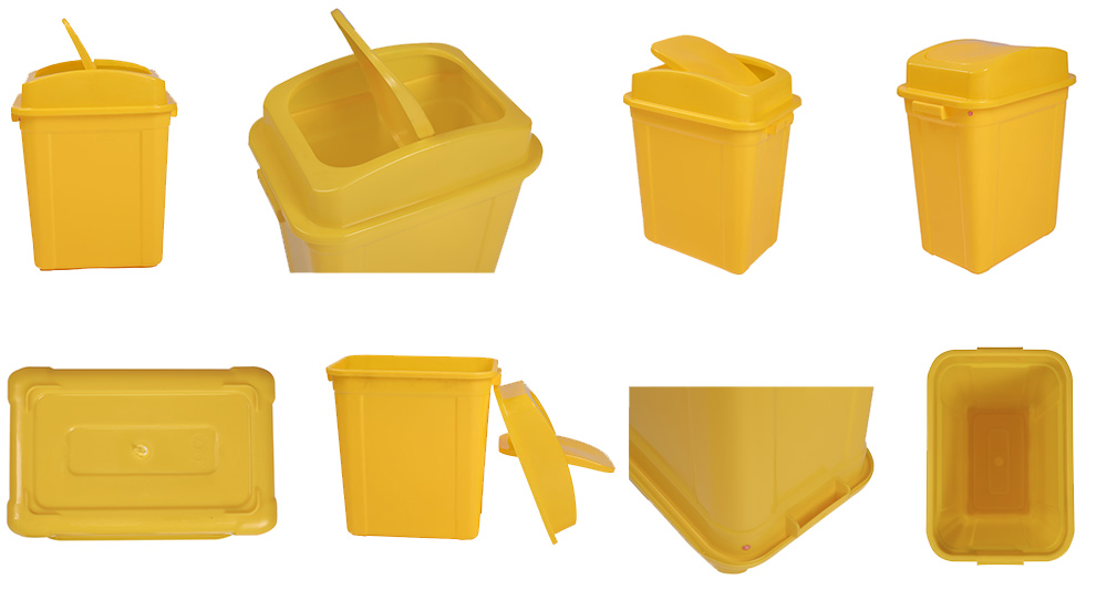 Poubelle carrée à couvercle bullet 20L