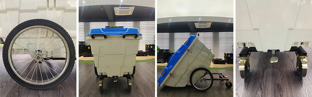 Camion poubelle basculant rectangulaire de 400L