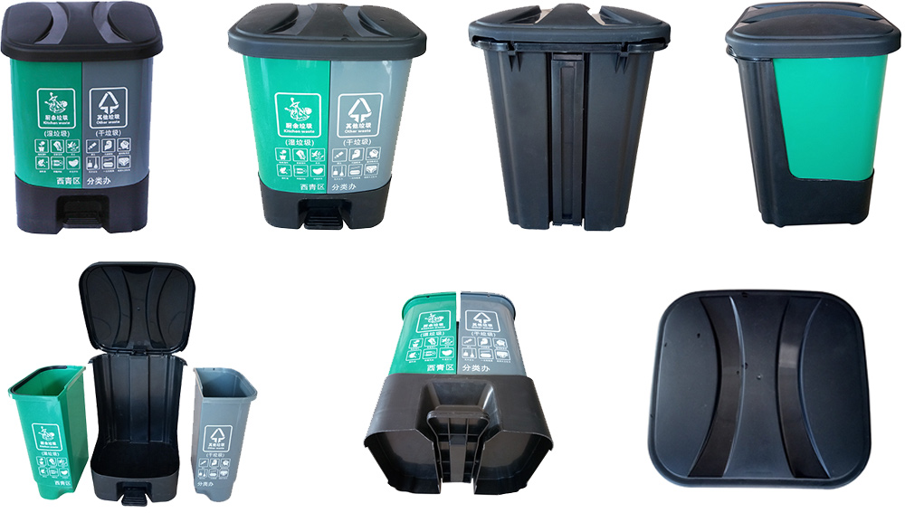 16L Twin Barrel Detachable Dustbin